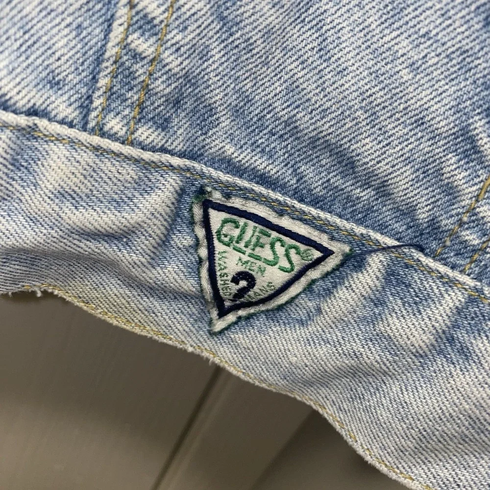 Men's George's Marciano Guess Denim Jacket‎ Light Wash Medium y2k